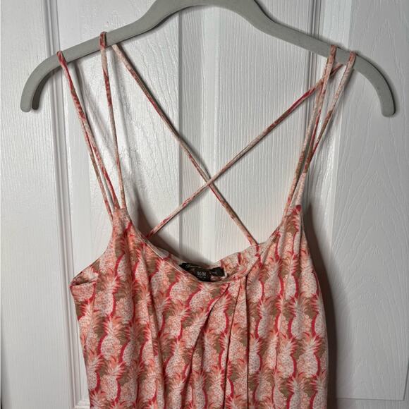 Tommy Bahama Pink Pineapple Print Linen Wrap Dress Size Medium - Picture 2 of 6